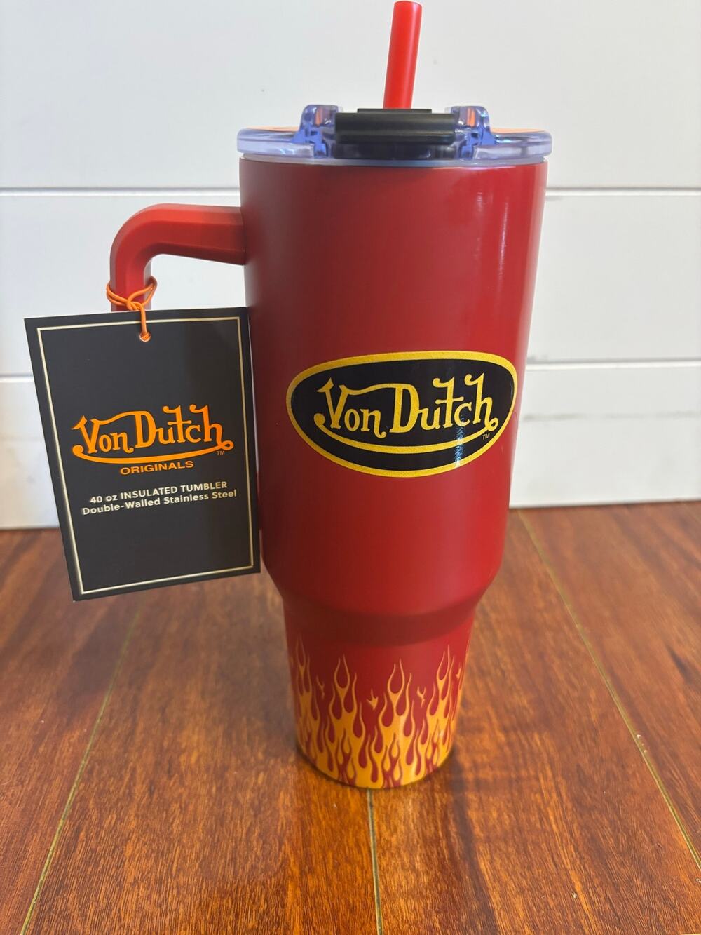 Von Dutch 40oz Red City of Angels Dual Walled Insulated Stainless Steel Tumbler
